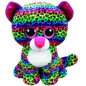 Ty Beanie Boos DOTTY the Rainbow Leopard Stuffed Plush 16”complete with tags.